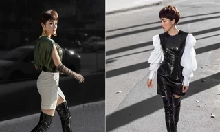 Huyền My bất ngờ xuống tóc, phối đồ street style cá tính trên phố