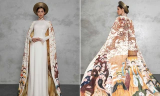 Minh Tú mang quốc phục 'Con Rồng cháu Tiên' tới Hoa hậu Siêu quốc gia