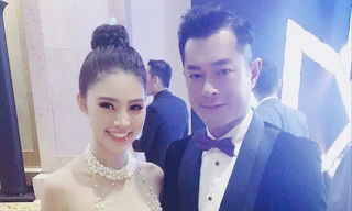 Jolie Nguyễn khoe vòng một gợi cảm bên Cổ Thiên Lạc trên thảm đỏ Macau