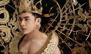 Minh Trung diện trang phục dát vàng nặng 40kg thi Mister International