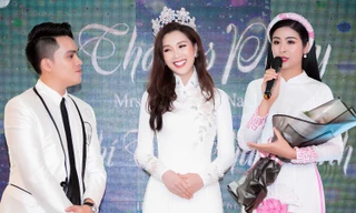 MC Phan Anh và dàn sao dự tiệc chúc mừng HH Áo dài Phí Thuỳ Linh