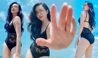 Lan 'Những cô gái trong thành phố' diện áo tắm ren xuyên thấu cực nóng bỏng