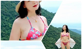 NSND Thu Quế khoe da trắng nõn với bikini ở tuổi 51