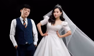 Diễn viên Trung Ruồi và bà xã Ngọc Hà. 