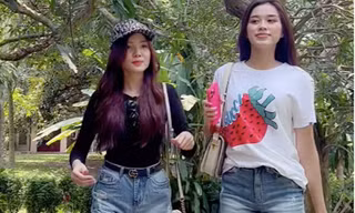 Hoa hậu Đỗ Thị Hà và người đẹp Huỳnh Thuý Vi diện sooc ngắn khoe chân dài miên man