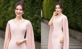 Á hậu Thuỵ Vân diện đầm ôm sát, khoe đường cong quyến rũ đi chấm Sơ khảo Hoa hậu