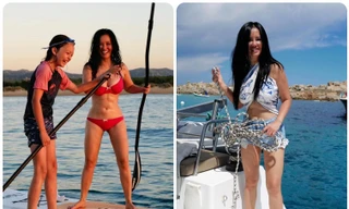 Diva Hồng Nhung diện bikini bé xíu khoe cơ bụng 6 múi đáng ngưỡng mộ