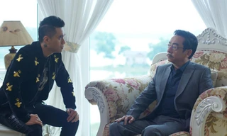 Việt Anh và cố NSND Hoàng Dũng trong phim "Người phán xử". 