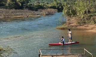 Không gian hoang sơ, trong lành của vùng rừng núi Hòa Bắc được nhiều người yêu thích. Ảnh: Quang Việt