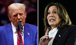 Hai ứng viên tổng thống Mỹ Donald Trump và Kamala Harris. Ảnh: AP 
