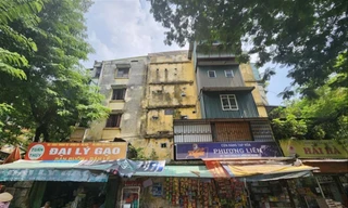 Khu chung cư cũ Trung Tự (quận Đống Đa) được đề xuất nâng lên 48 tầng. Ảnh: TN