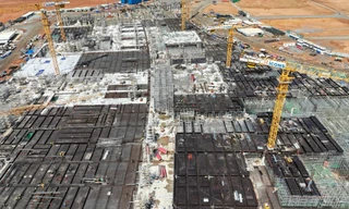 Phần thân nhà ga hành khách sân bay Long Thành đang được xây dựng