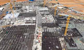 Phần thân nhà ga hành khách sân bay Long Thành đang được xây dựng