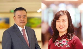 Quyền Bộ trưởng Bộ Y tế Đào Hồng Lan và tân Phó Bí thư Thành ủy Hà Nội Trần Sỹ Thanh. Ảnh: PV