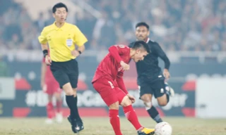 Quang Hải nỗ lực đóng góp vào chiến thắng của tuyển Việt Nam, dù chưa ghi bàn. Ảnh: PV