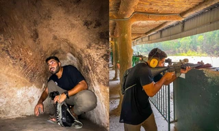 Khách tây thích thú chui hầm, bắn súng AK ở địa đạo Củ Chi
