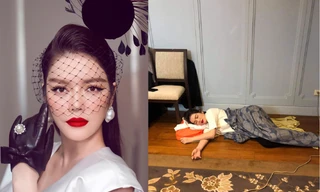 Lý Nhã Kỳ chia sẻ ảnh mệt mỏi ngủ gật tại hậu trường 