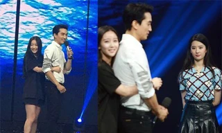 Lưu Diệc Phi 'đơ' khi chứng kiến bạn trai bị fan nữ ôm ấp thân mật. 