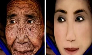 Bà lão biến thành thiếu nữ xinh đẹp nhờ photoshop