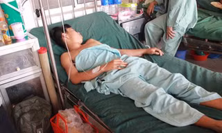 Nạn nhân H. đang điều trị tại bệnh viện.