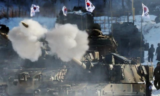 Xe tăng Hàn Quốc tập trận gần biên giới với CHDCND Triều Tiên