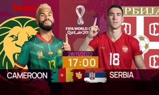 World Cup 2022: Tương quan trước trận Cameroon - Serbia, 17 giờ 28/11