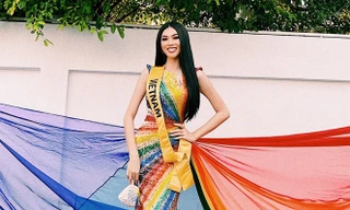 Mặc thiết kế với thông điệp ủng hộ LGBT+, Á hậu Ngọc Thảo nổi bật trước bạn bè quốc tế
