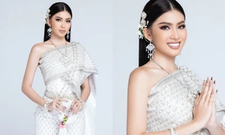 Lọt Top 10 bình chọn clip tự giới thiệu, Á hậu Ngọc Thảo tiếp tục thử thách mặc đồ Thái