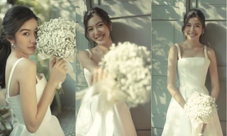 Á hậu Thúy Vân xinh đẹp và ngọt ngào trong trang phục cưới 