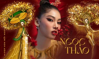 Nhìn bản phác thảo quốc phục của Á hậu Ngọc Thảo, netizen dự đoán sẽ vô cùng hoành tráng