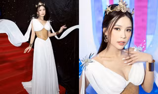 Sam đẹp lộng lẫy như công chúa Hy Lạp, hội ngộ Diệu Nhi trên thảm đỏ Tuần lễ thời trang