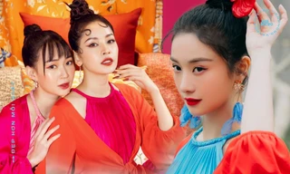 Mỹ nhân showbiz Việt “mê mệt” áo tứ thân cách điệu, thi nhau làm tóc kiểu mỹ nữ cổ trang