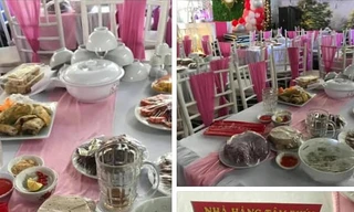 Cỗ cưới nhà hàng chuẩn bị theo yêu cầu của Út nhưng không ai đến dự