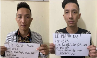 Huấn và Đạt tại cơ quan công an.