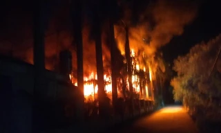 Hiện trường vụ cháy. Ảnh: L.H