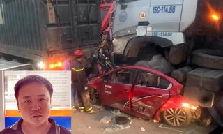 Tài xế Tuyển và hiện trường vụ tai nạn.