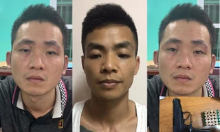 Nhóm đối tượng bị bắt giữ. Ảnh: Công an TP Hà Nội