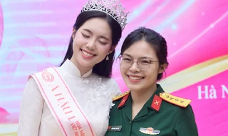 Giây phút Á hậu Châu Anh gặp lại chị gái Đại uý 