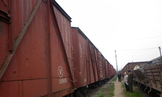 15 toa tàu chở gỗ lậu quý hiếm đang bị giữ tại Ga Giáp Bát (Hà Nội)