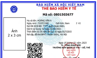 Mặt trước mẫu thẻ BHYT mới