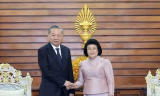 Chủ tịch nước Tô Lâm hội kiến Chủ tịch Quốc hội Campuchia Khuon Sudary