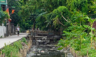 Mương nước thải hôi thối bủa vây người dân ở thôn Vĩnh Ninh (xã Vĩnh Quỳnh, huyện Thanh Trì, Hà Nội).
