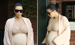 Cô Kim bụng bầu 'vượt mặt' vẫn chăm chỉ dạo phố