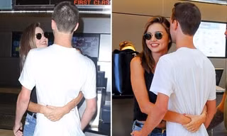 Miranda Kerr công khai ôm bạn trai tỷ phú giữa sân bay