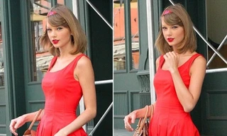 Taylor Swift diện váy điệu đà đi tập thể dục