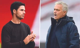 Derby London nóng trên băng ghế huấn luyện giữa HLV Arteta (trái) và HLV Mourinho 