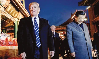 Tổng thống Mỹ Donald Trump và Chủ tịch Trung Quốc Tập Cận Bình ở Bắc Kinh hồi tháng 11/2017 Ảnh: Getty Images 