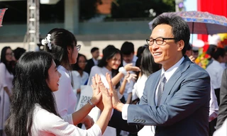 Phó Thủ tướng Vũ Đức Đam dự lễ khai giảng năm học mới 2020-2021 tại trường Đại học Sư phạm Hà Nội. Ảnh: Như Ý 