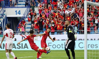 Công Phượng ghi bàn gỡ hòa 1-1 cho đội tuyển Việt Nam ảnh: TTXVN