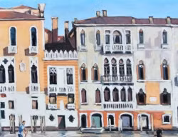 Tác phẩm “Buổi sáng ở Venice”, tranh sơn dầu, 80x135cm 